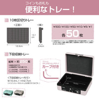 カール キャッシュボックス おしゃれ手提げ金庫 A6 コイントレー 簡易レジ