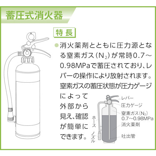 初田製作所蓄圧式粉末消火器　６型　リサイクル券付PEP-6 蓄圧式粉末消火器 ６型 リサイクル券付PEP-6初田製作所 PEP-6