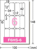 エーワン 26201 手書きもプリントもできるラベル はがきサイズ インデックス 6面 34× 特大10シート