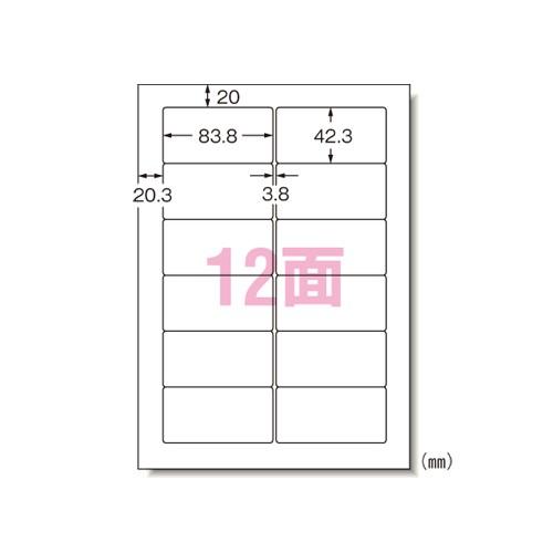 エーワン 28176 パソコンプリンタ＆ワープロラベルシール A4 12面 100シート