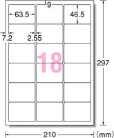 エーワン 28390 ラベルシール A4 18面 20シート