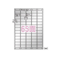 エーワン 31059 屋外でも使えるサインラベルシール ツヤ消しフィルム銀 A4 65面 備品表示用 5シート