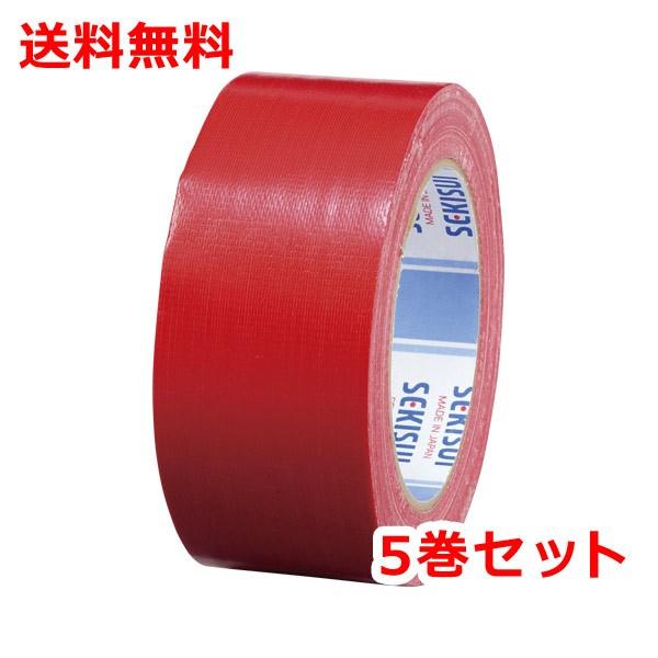 積水 カラー布テープ 5巻 廉価版 NO.600V 赤 ガムテープ N60RV03 – なんでもネット