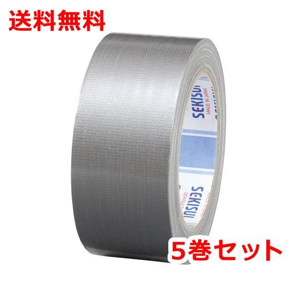 積水 カラー布テープ 5巻 N60GV03 NO.600V 銀 ガムテープ