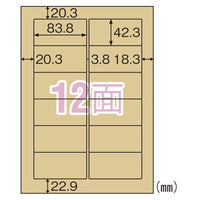 ヒサゴ OPC861 クラフト紙ラベルライト 12面 20シート